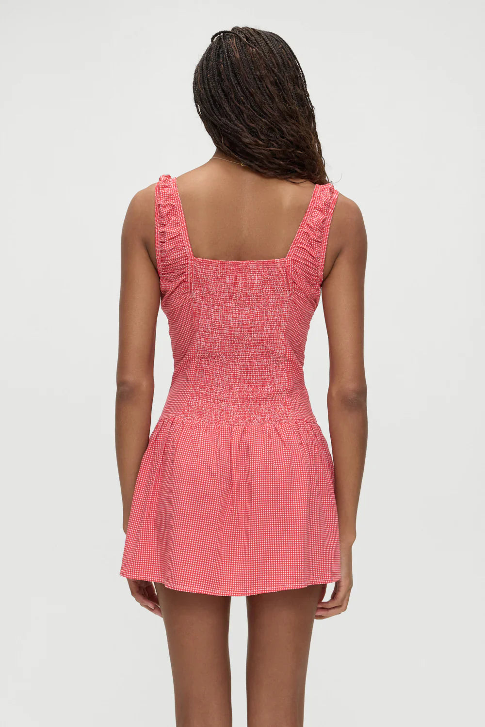 Christa Mini Dress - Ladybug Gingham