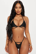 Poolside Peekaboo Cutout 2 Piece Bikini - Black