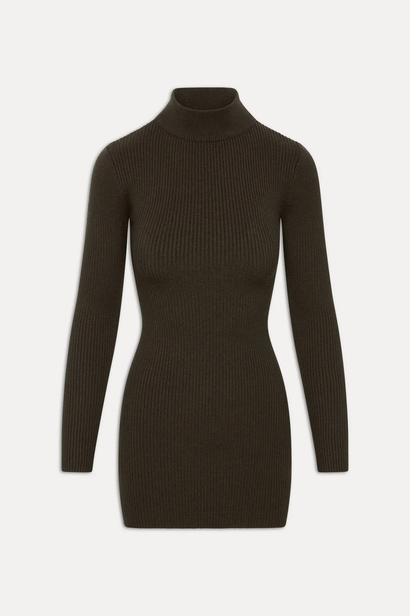 Date Night Knit Mini Dress - Chocolate Brown
