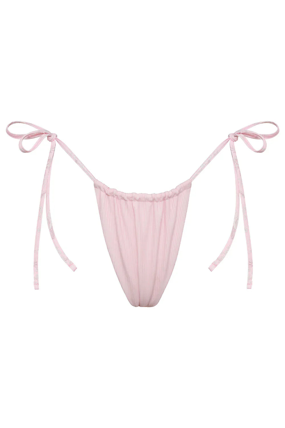 Tia Ribbed String Bikini Bottom - Aurora