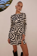 VEGA SLEEVED MINI DRESS - MAJA BLACK