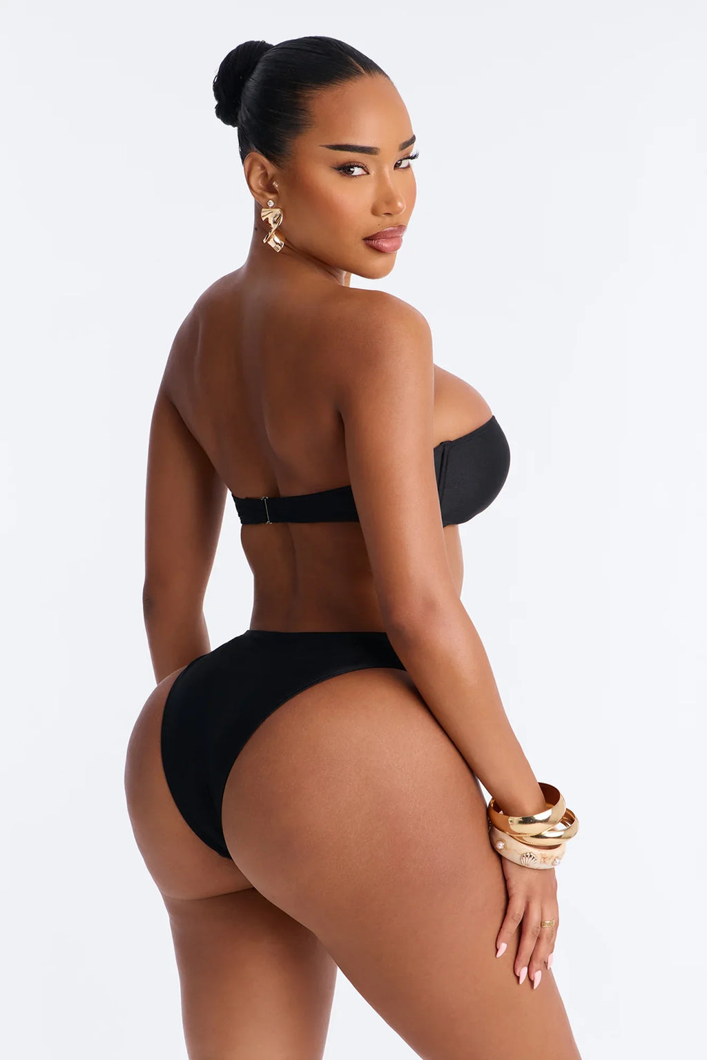 Eloise 2 Piece Strapless Bandeau Bikini Set - Black
