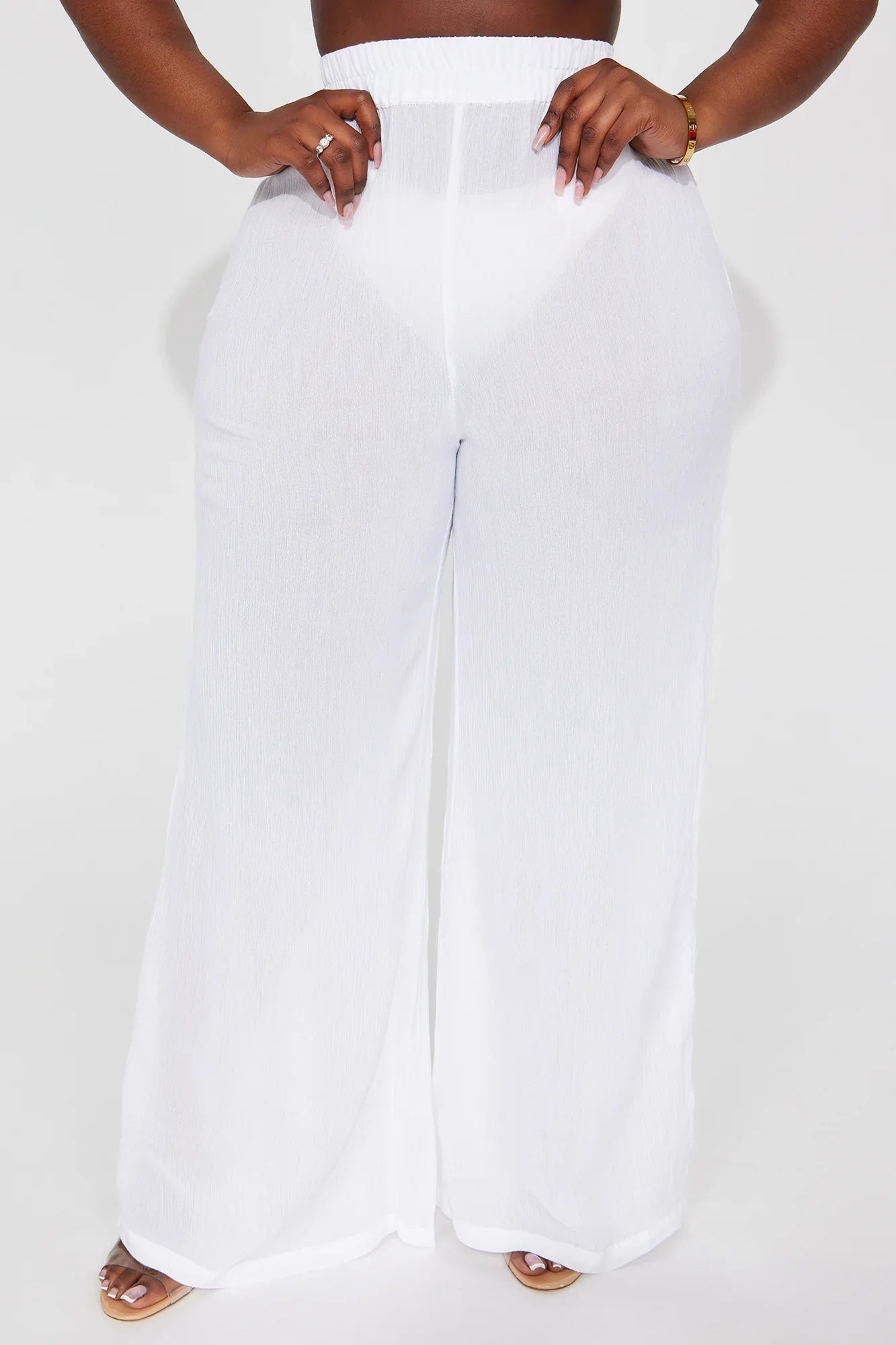 Breezy Nights Linen Swim Cover Up Pants - White