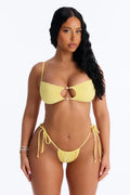 Just Speechless 2 Piece Halter Bandeau Bikini Set - Yellow