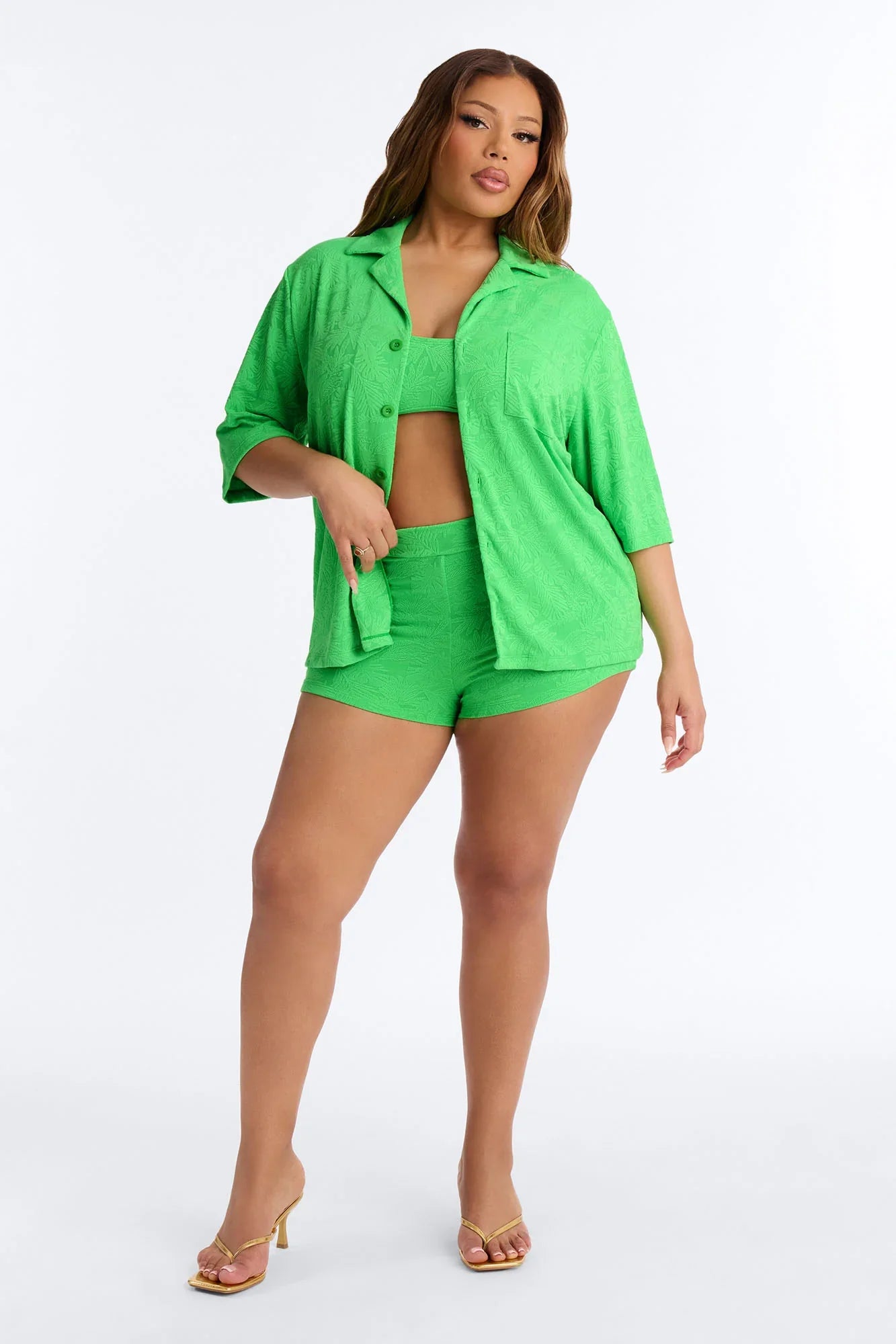 Tan Me Later 3 Piece Bikini Set - Green