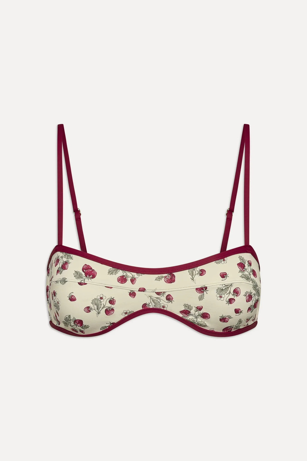 Lane Bandeau Bikini Top - Strawberry Field