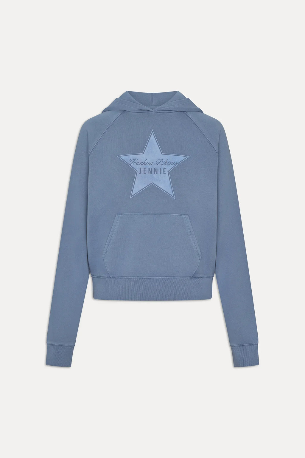 x JENNIE Jane Cropped Terry Hoodie - Jennie Blue