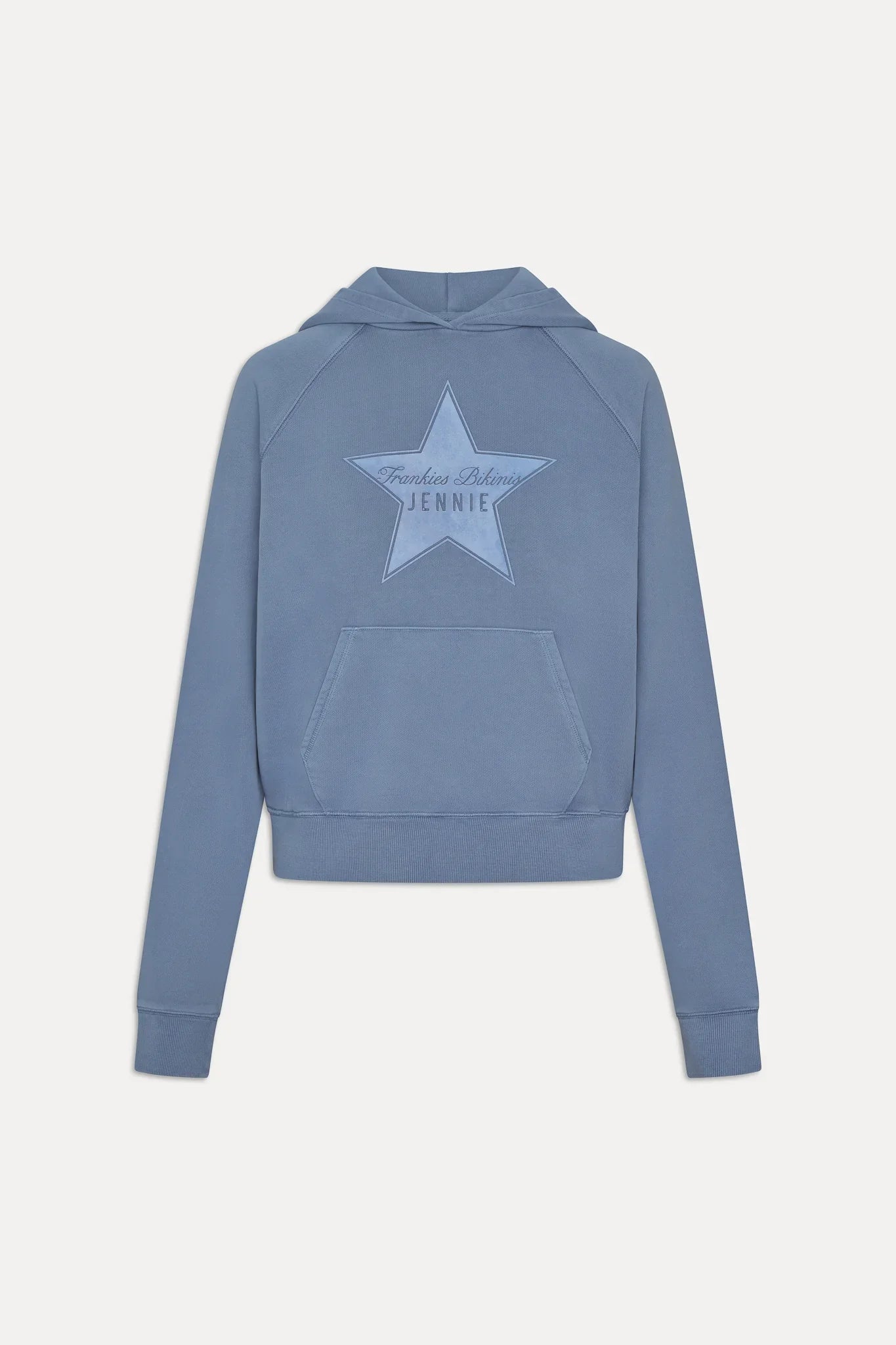 x JENNIE Jane Cropped Terry Hoodie - Jennie Blue