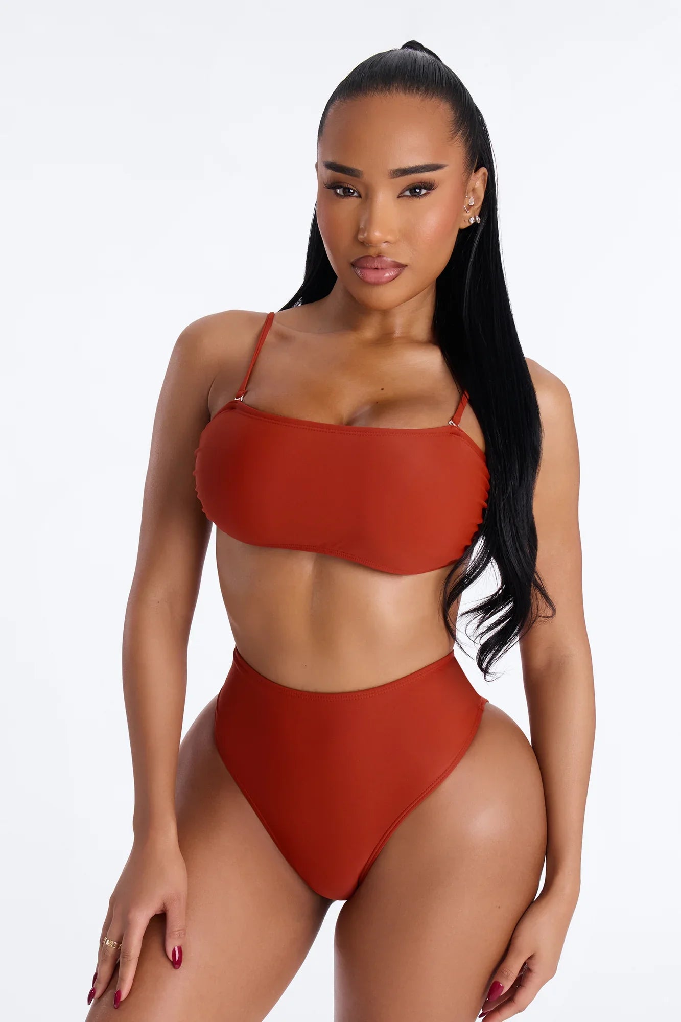 Maui Mix And Match High Rise Bikini Bottom - Rust