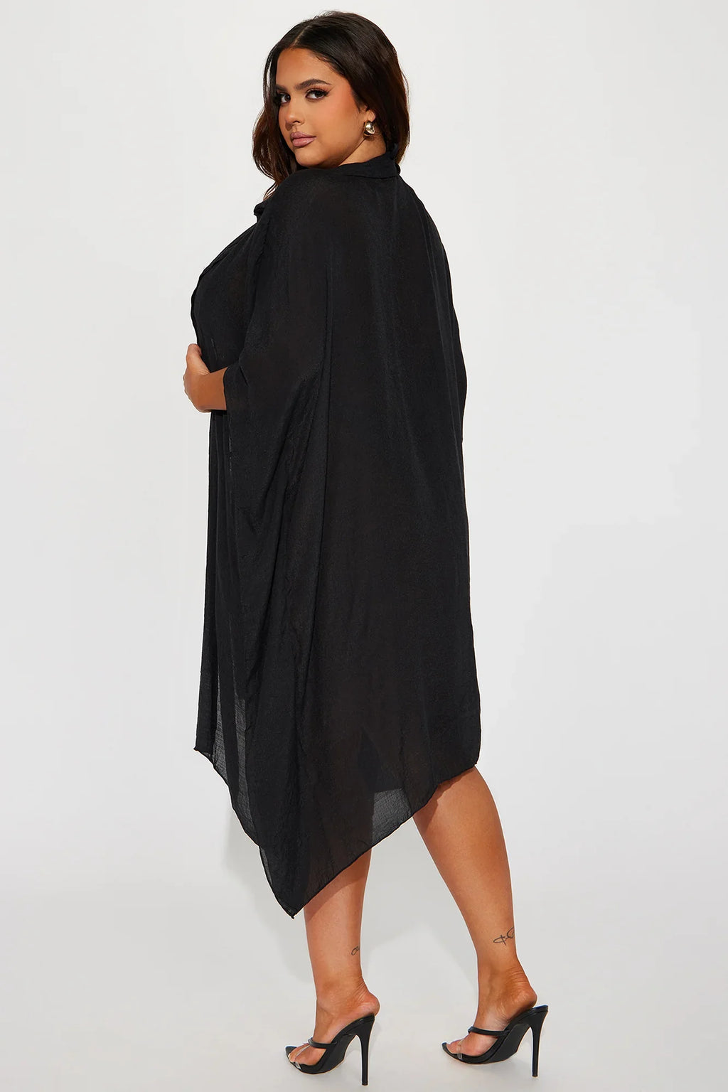Megan Swim Cover Up Kimono - Black