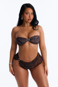 Keep Off Strapless Layover Sheer 2 Piece Bikini - Brown/combo