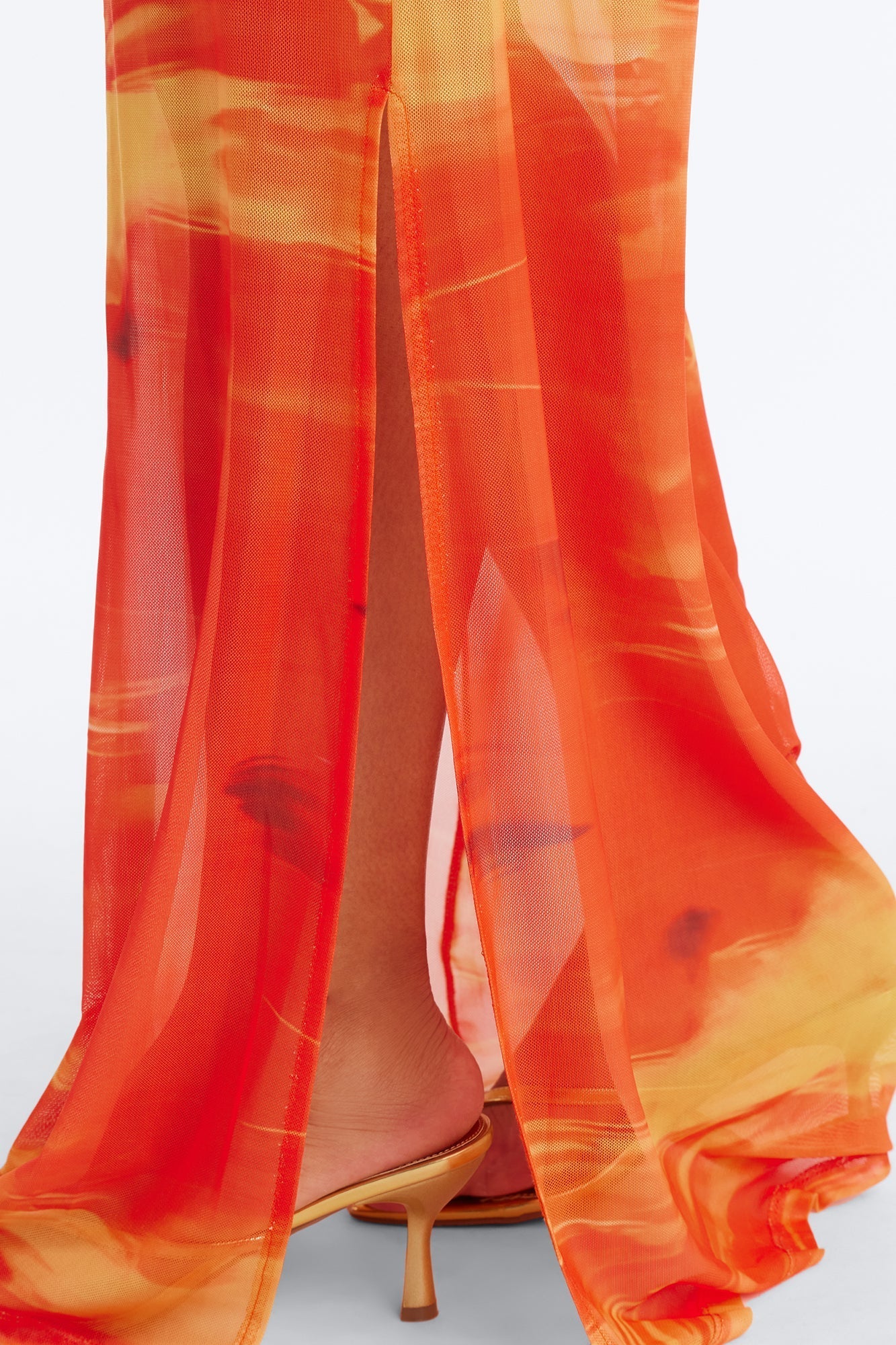 Sunset Swim 1 Piece Swimsuit & Skirt - Orange/combo