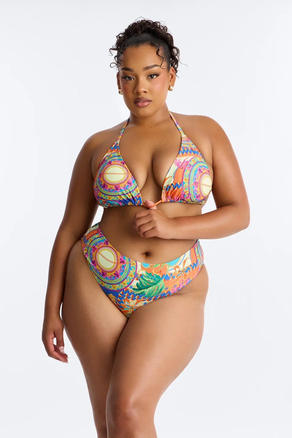 Adrina Abstract 3 Piece Bikini & Dress Sunsuit - Multi Color