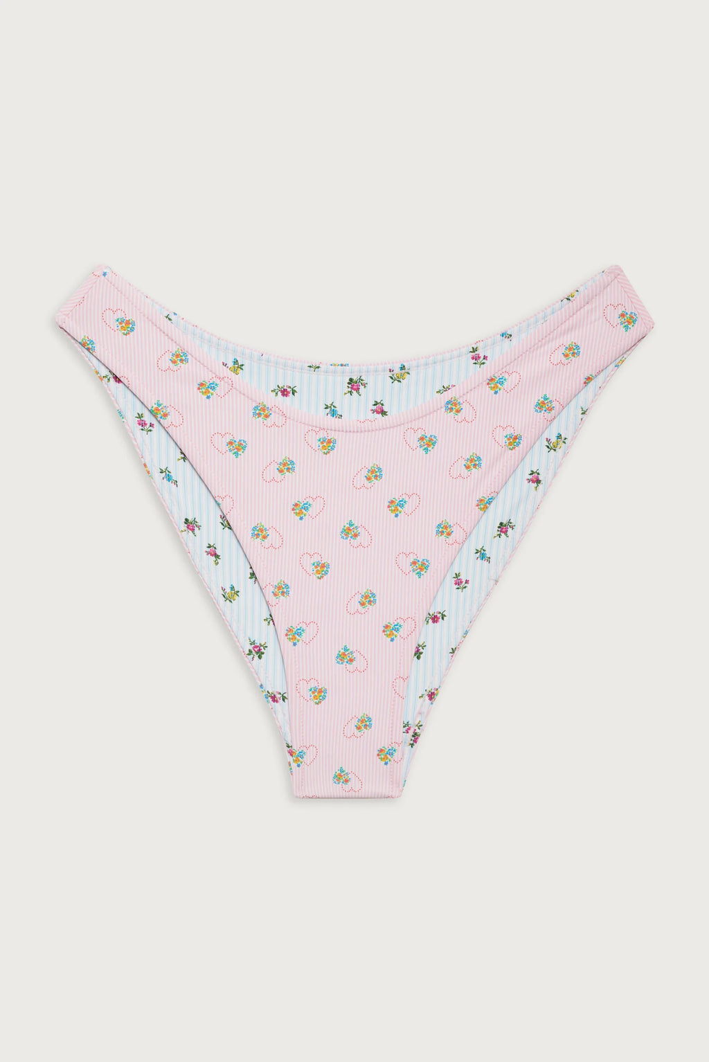 Dove Reversible Classic Bikini Bottom - Sweetheart Stripe