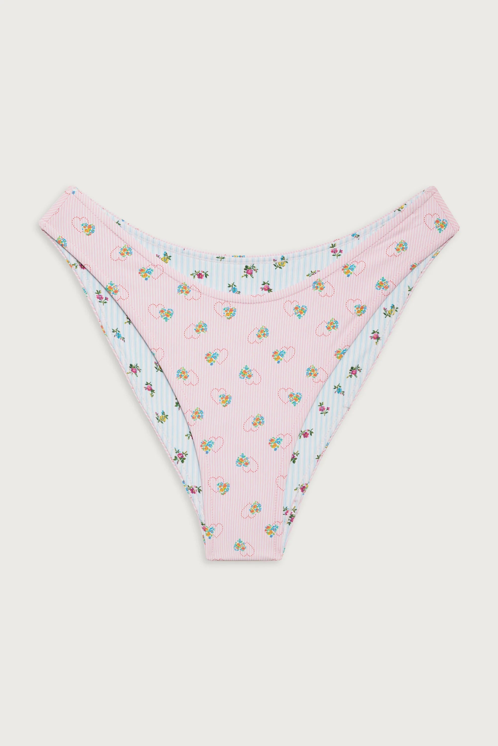 Dove Reversible Classic Bikini Bottom - Sweetheart Stripe