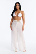 Darling Linen Swim Cover Up Pant - White