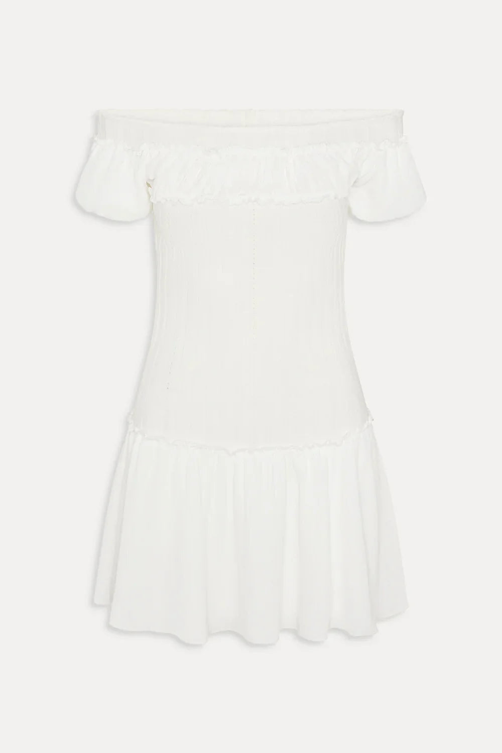 Aura Off The Shoulder Mini Dress - Coconut Cream