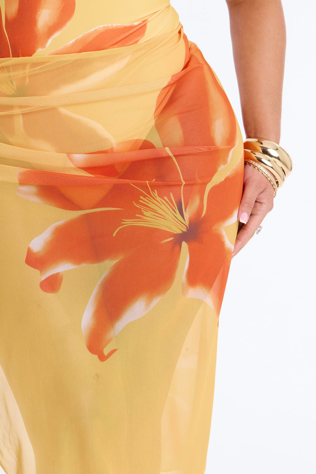 On Island Time Floral Underwire Maxi 2 Piece Bikini Skirt Set - Yellow/combo