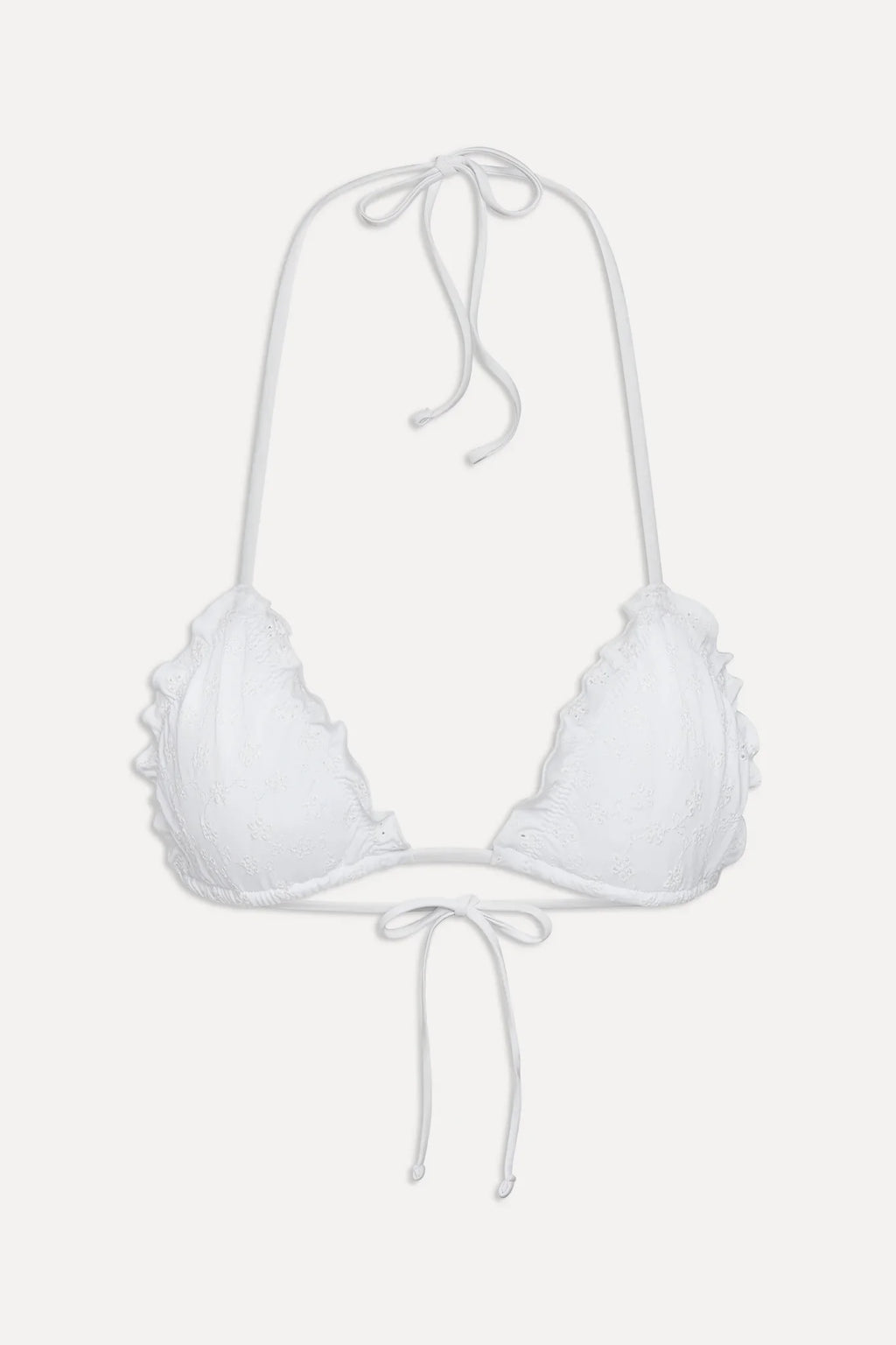 Tidal Eyelet Triangle Bikini Top - Spring Cloud