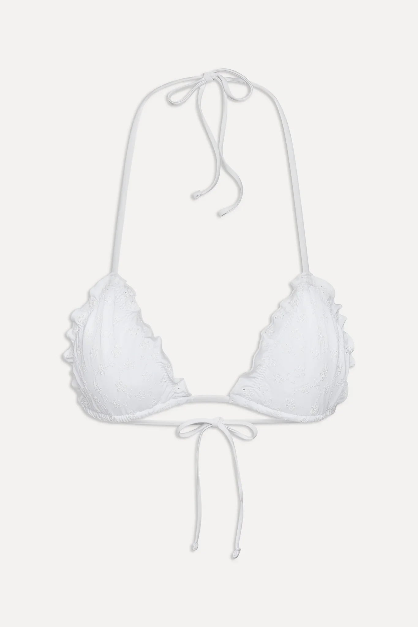 Tidal Eyelet Triangle Bikini Top - Spring Cloud