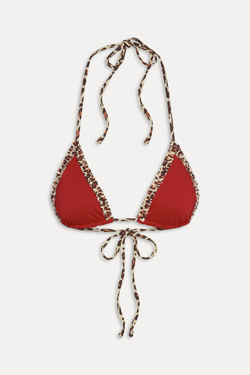 Nick Ruffle Triangle Bikini Top - Valentine