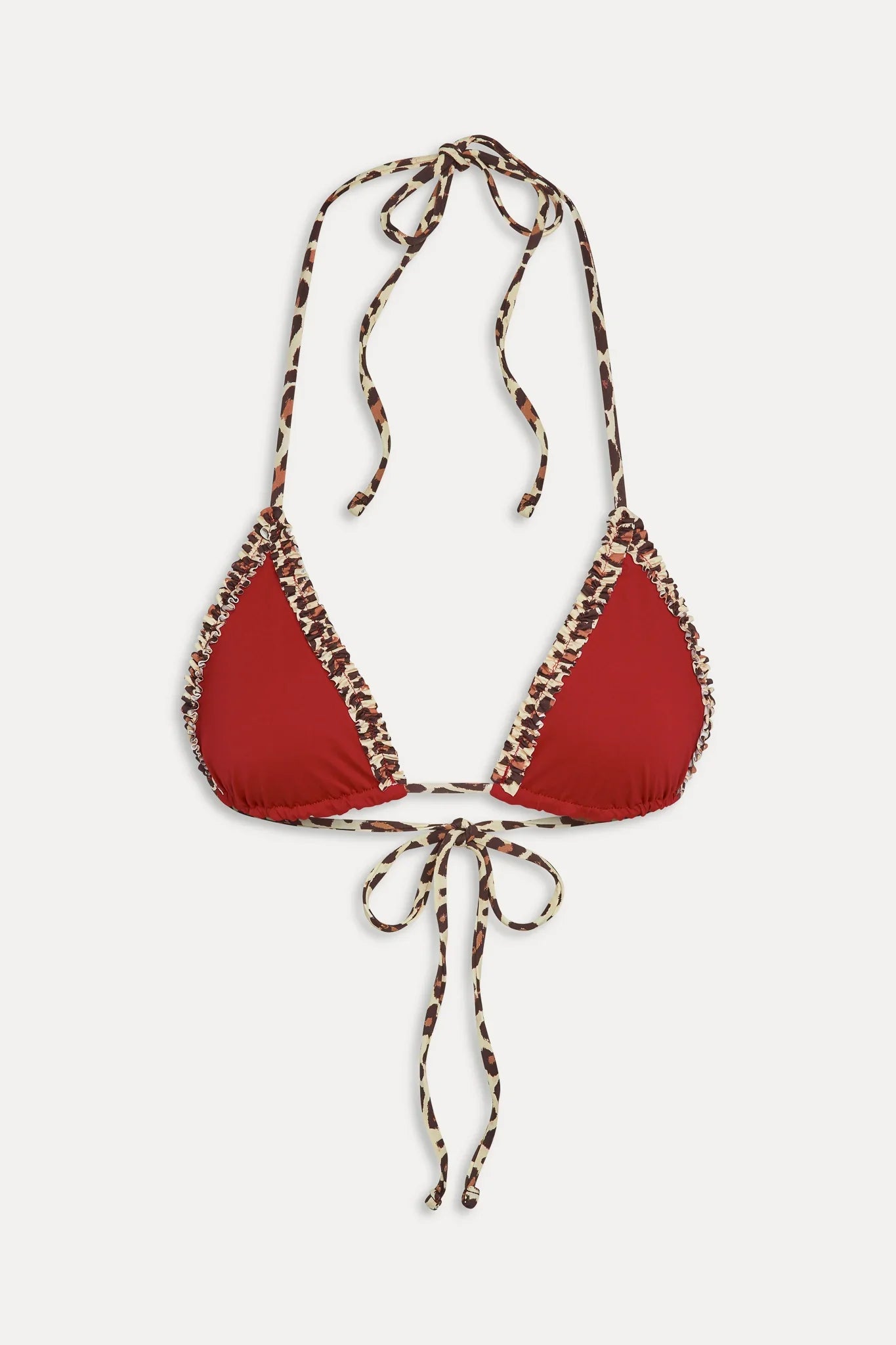 Nick Ruffle Triangle Bikini Top - Valentine