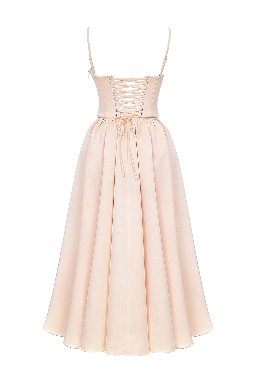 peach satin corset and skirt - sale