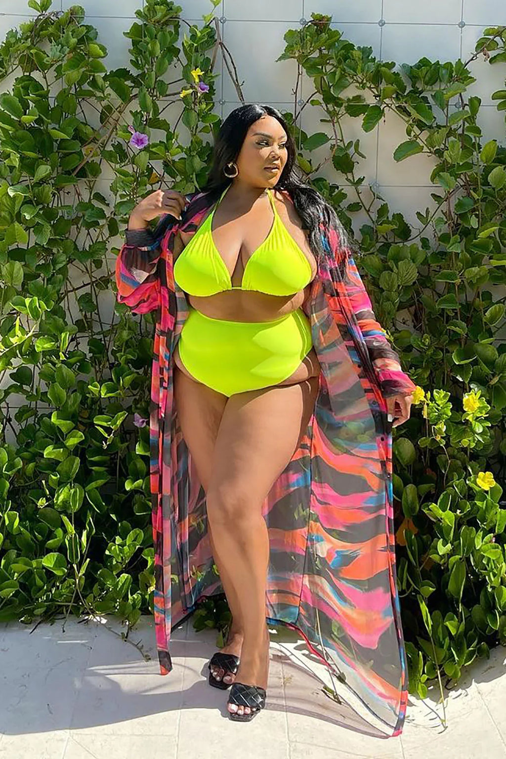 Maui Mix And Match Triangle Bikini Top - Lime