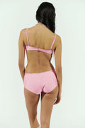 Lisa Eyelet Shine Bikini Bottom - Cherry Blossom