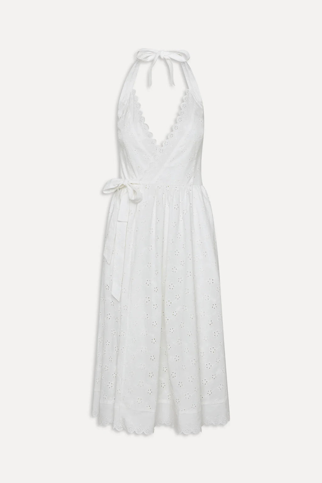 x BELLA HADID Fort Worth Fairy Midi Dress - Salt Air Eyelet