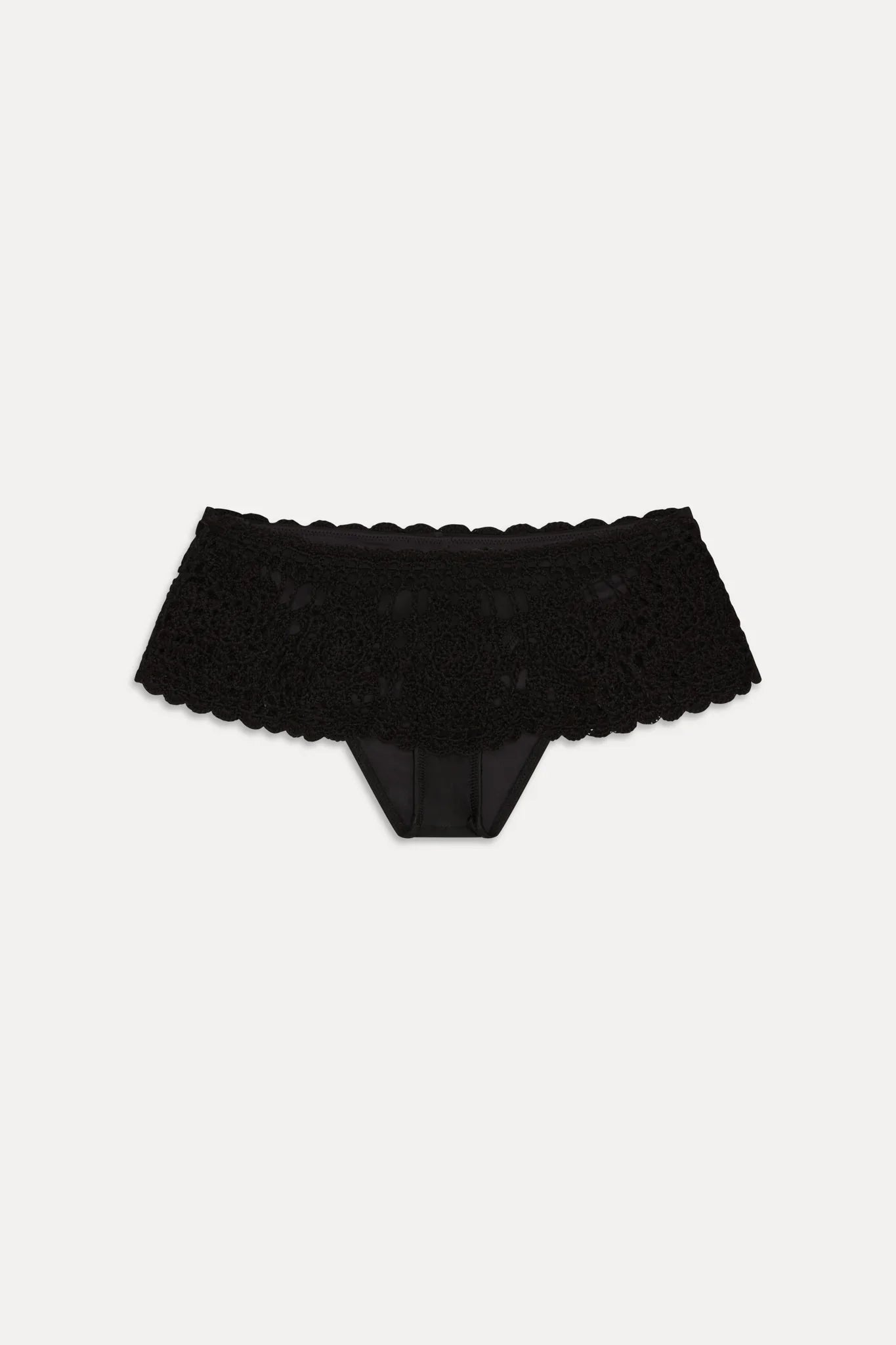 Shelly Crochet Shine Swim Skirt - Black