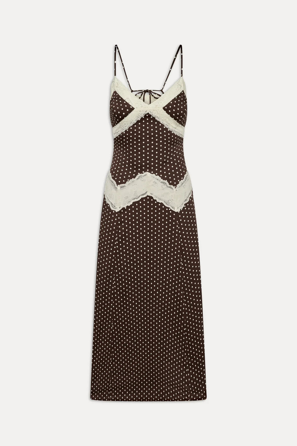 Ethereal Lace Maxi Dress - Chocolate Dot