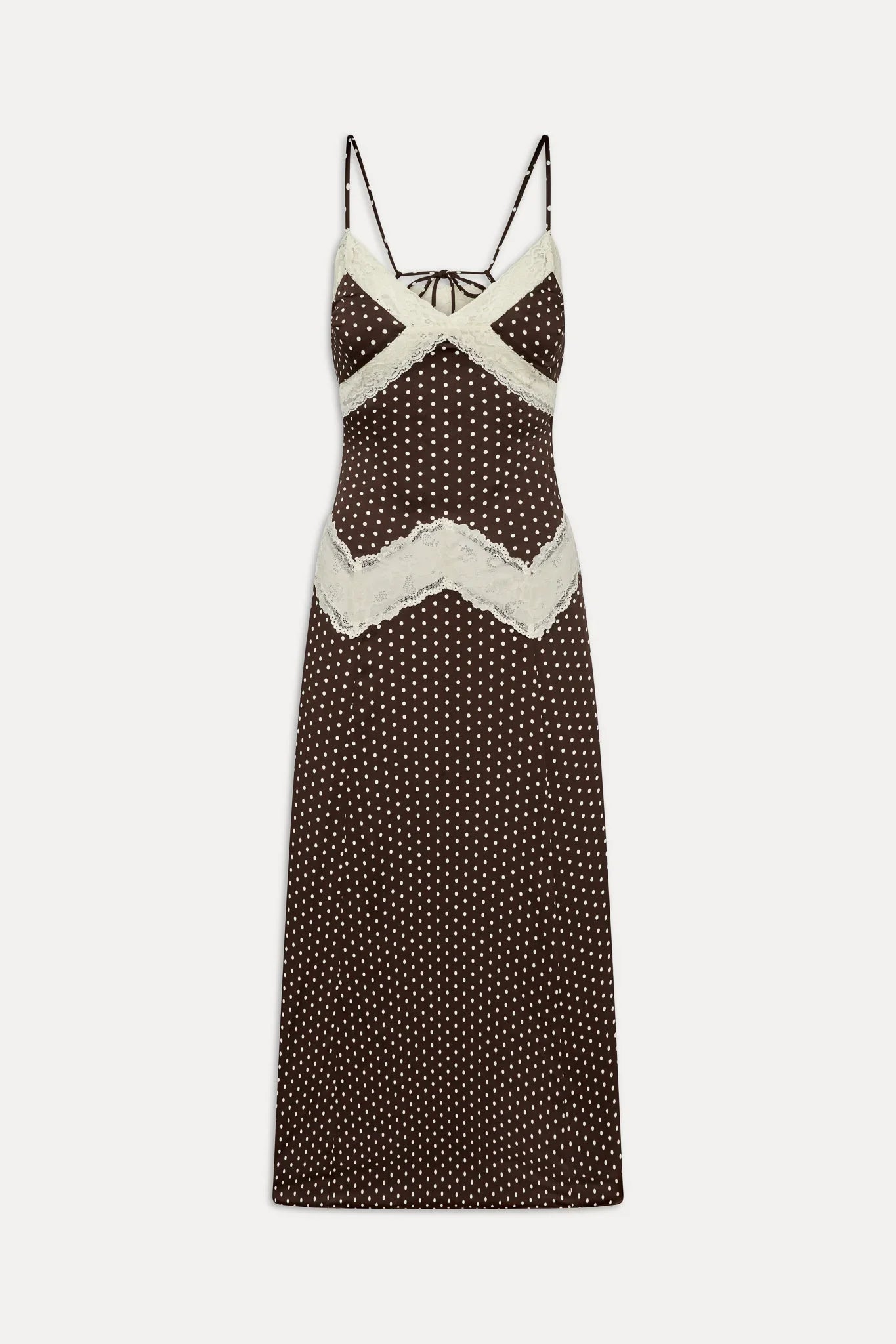 Ethereal Lace Maxi Dress - Chocolate Dot