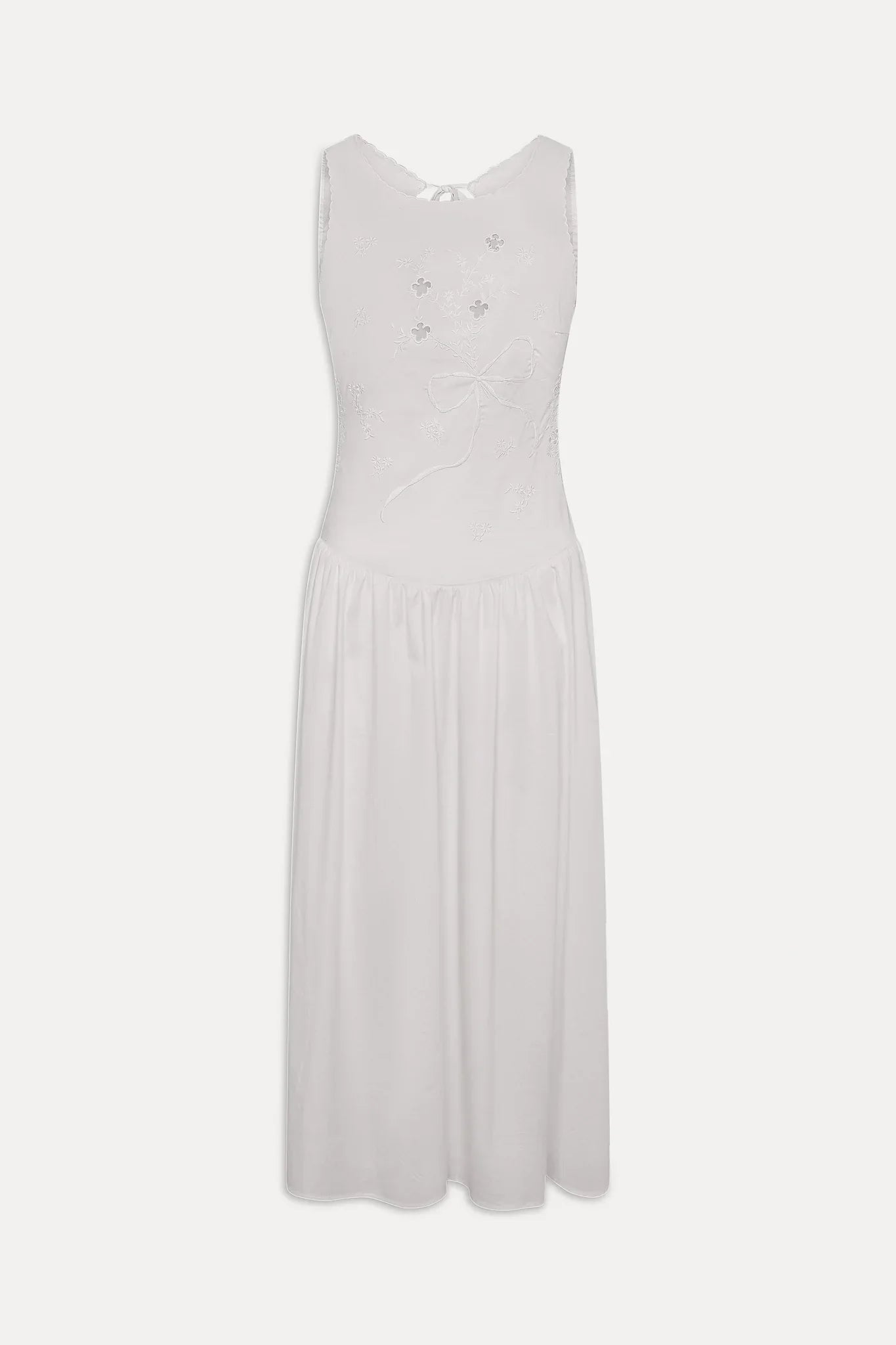 Soleil Backless Embroidered Midi Dress - Sleepy Angel