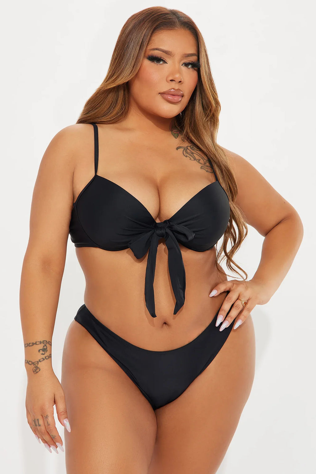 Levana Bra Cup 3 Piece Bikini Set - Black