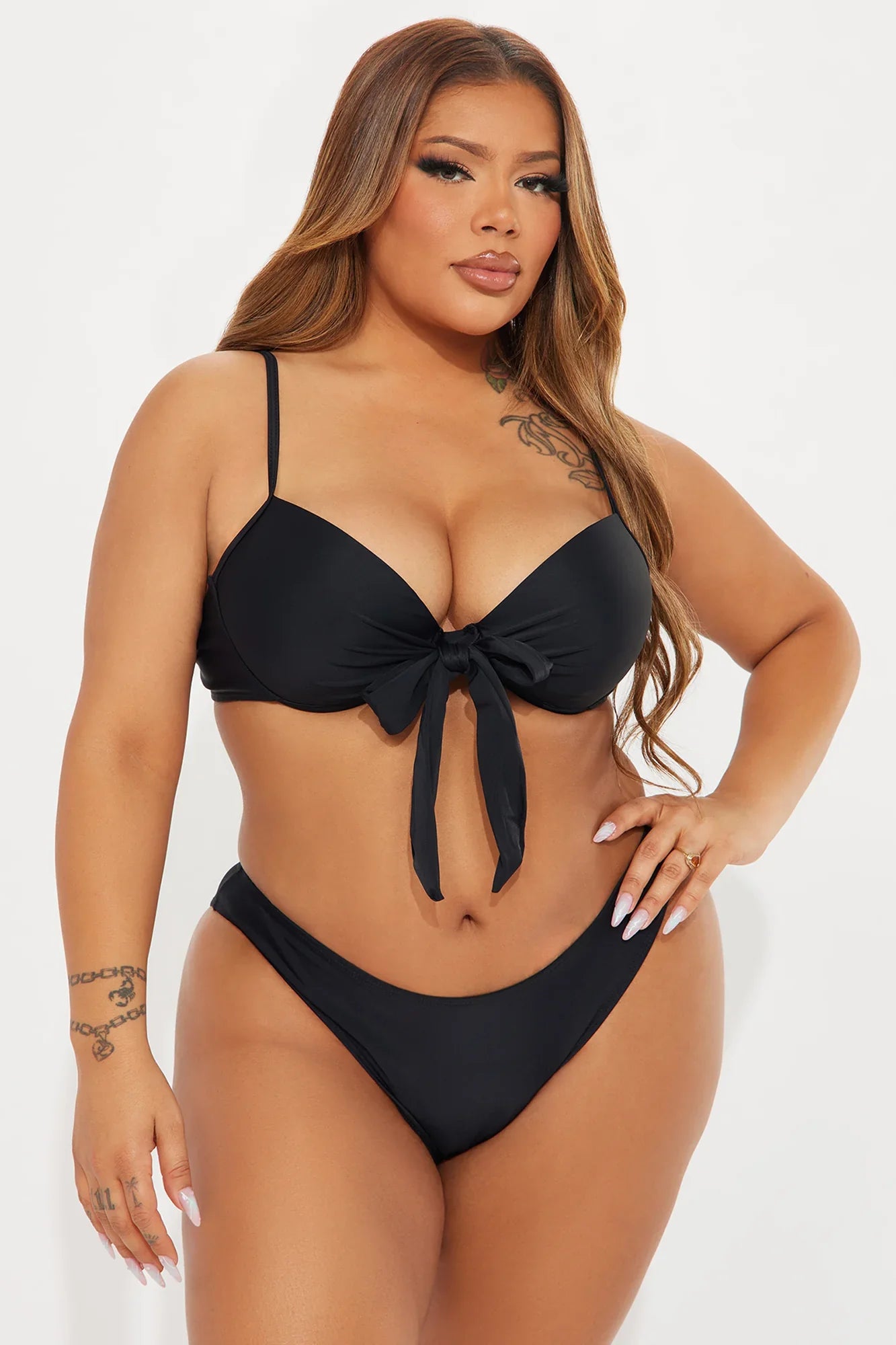 Levana Bra Cup 3 Piece Bikini Set - Black