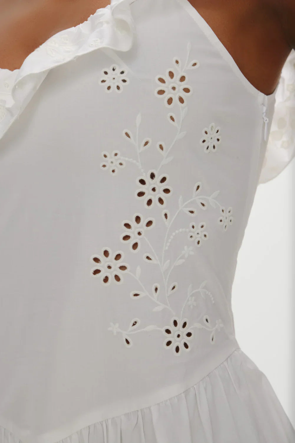 Georgia Cotton Embroidered Midi Dress - Angel's Meadow