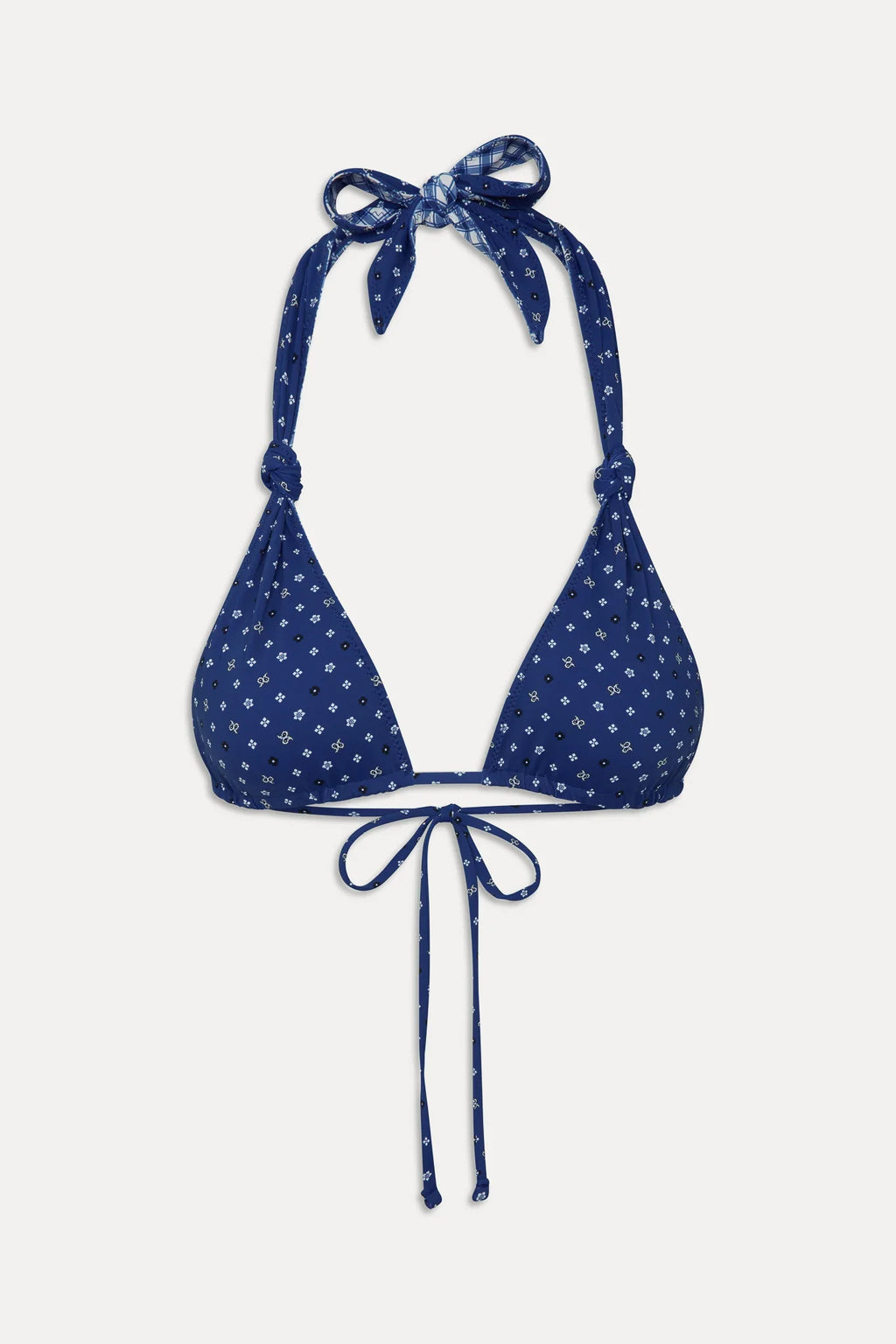 Kealy Reversible Halter Bikini Top - Starry Gingham
