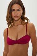 Lane Skimpy Bandeau Bikini Top - Vino