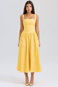 apricot cotton midi sundress