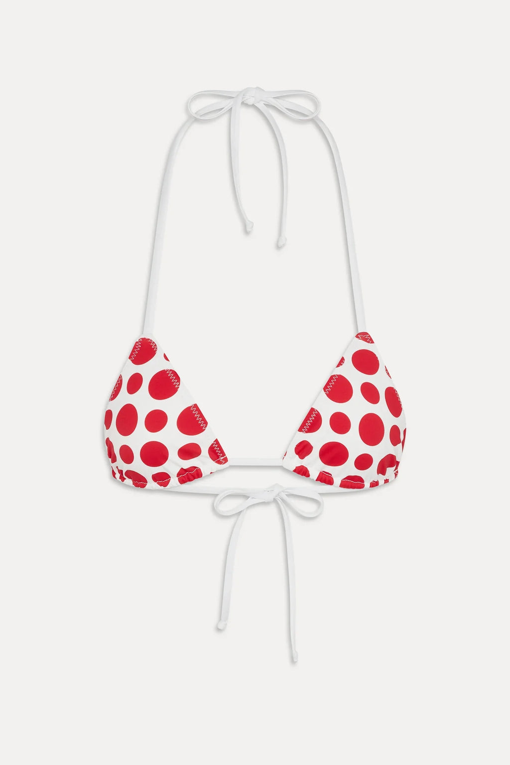 Nick Triangle Halter Bikini Top - Red Dottie