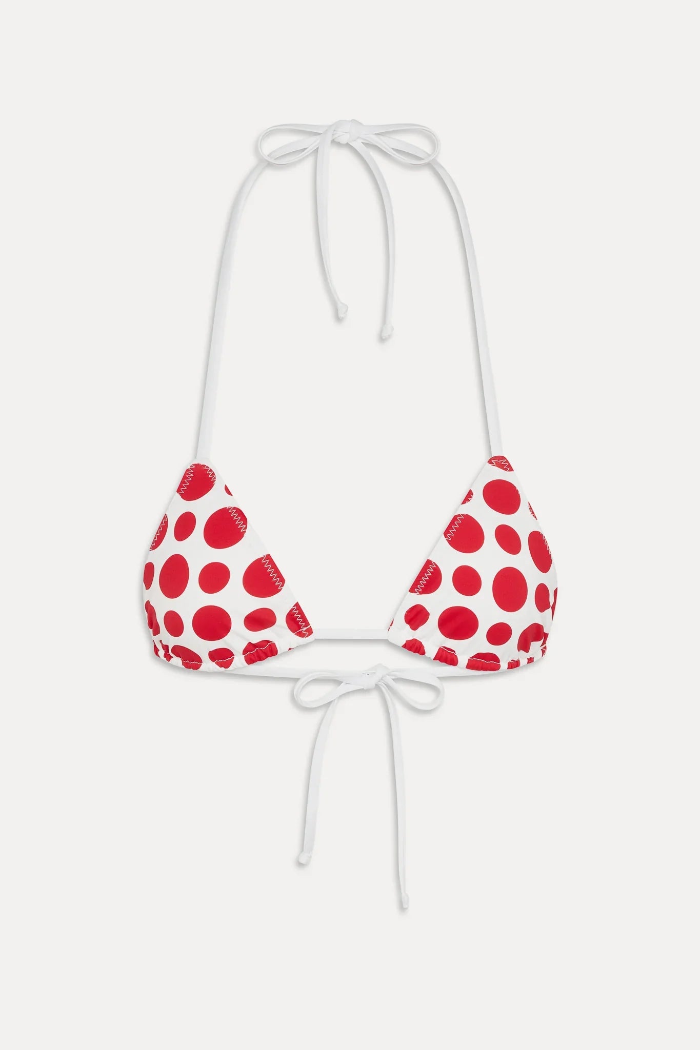 Nick Triangle Halter Bikini Top - Red Dottie