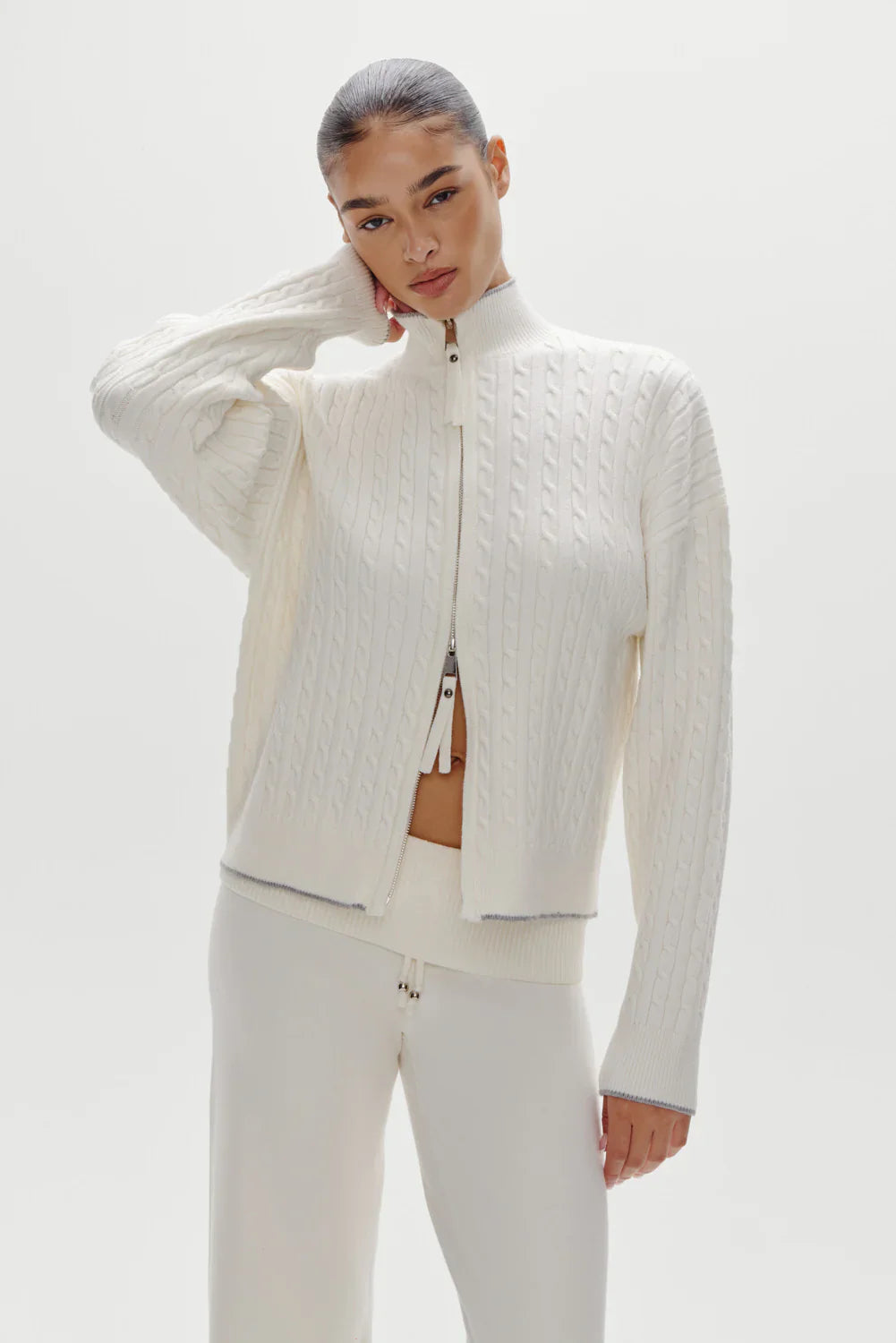 Dawson Knit Fold Over Pants - Honeymoon