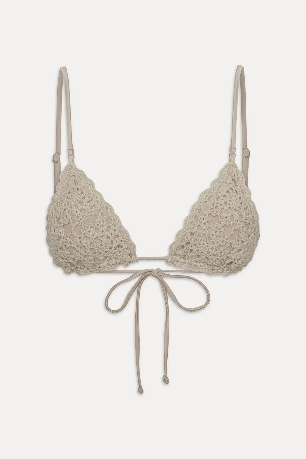 Elena Crochet Shine Bikini Top - Birthday Suit