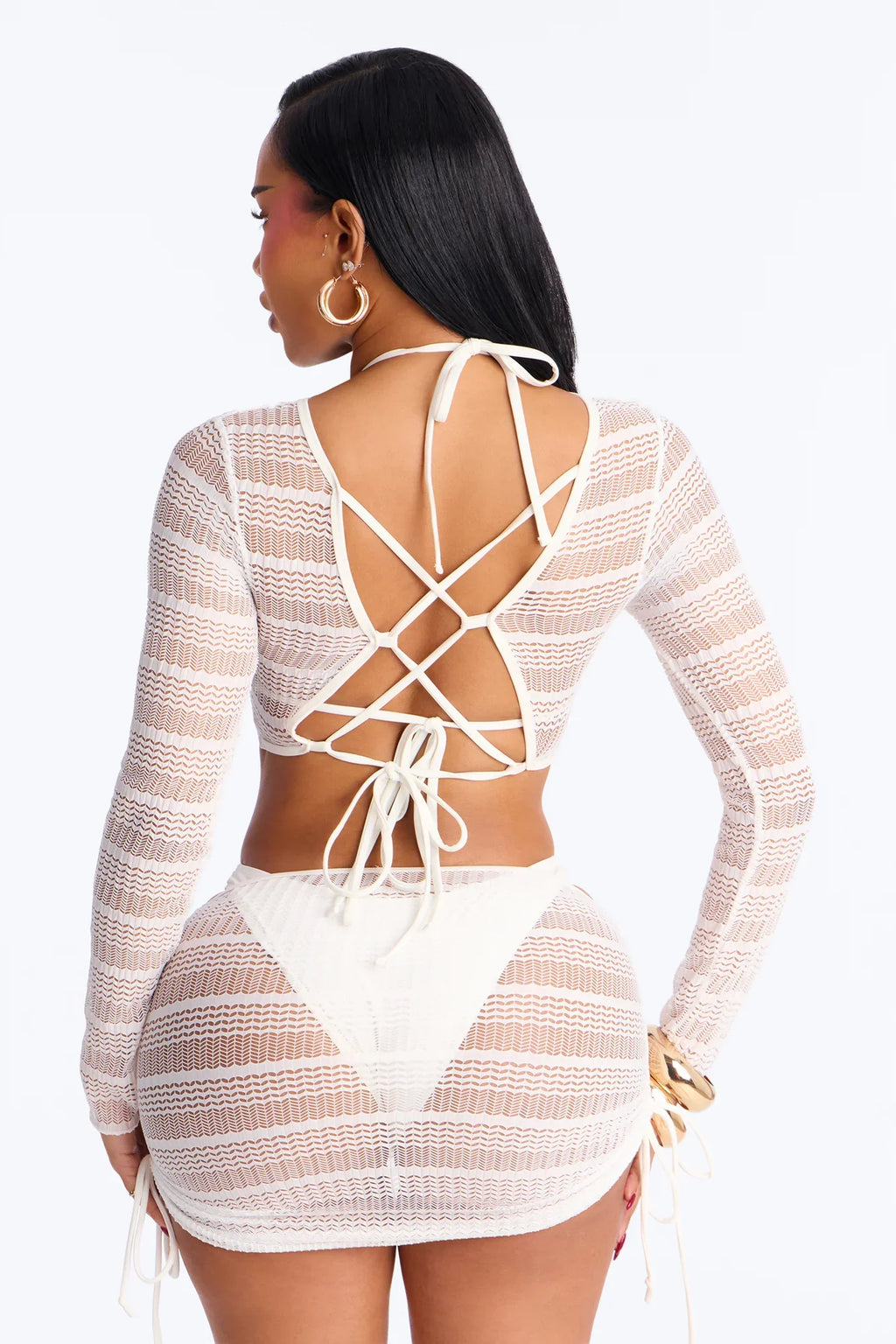 Allyson Bikini And Coverup Set - White