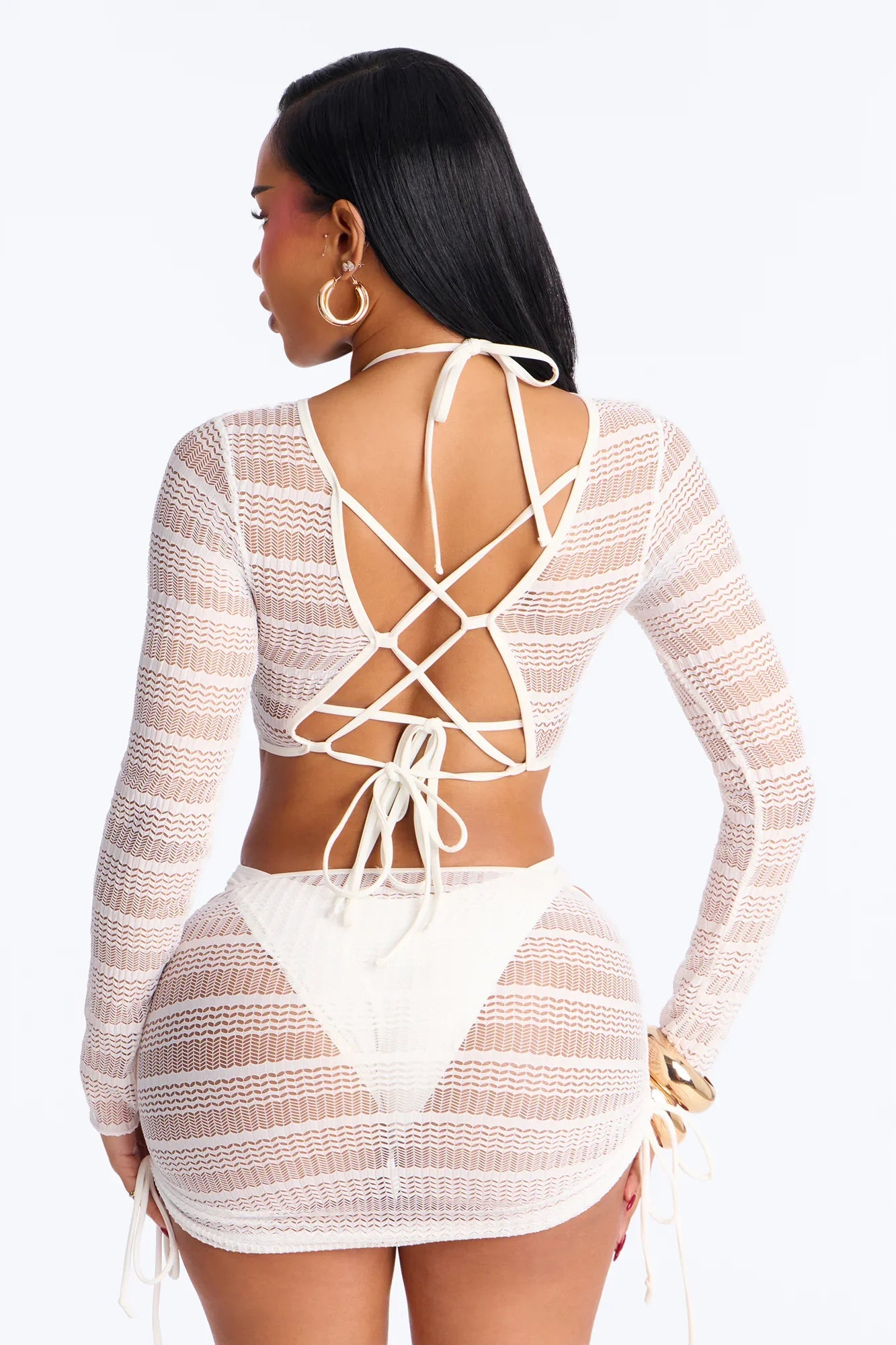 Allyson Bikini And Coverup Set - White