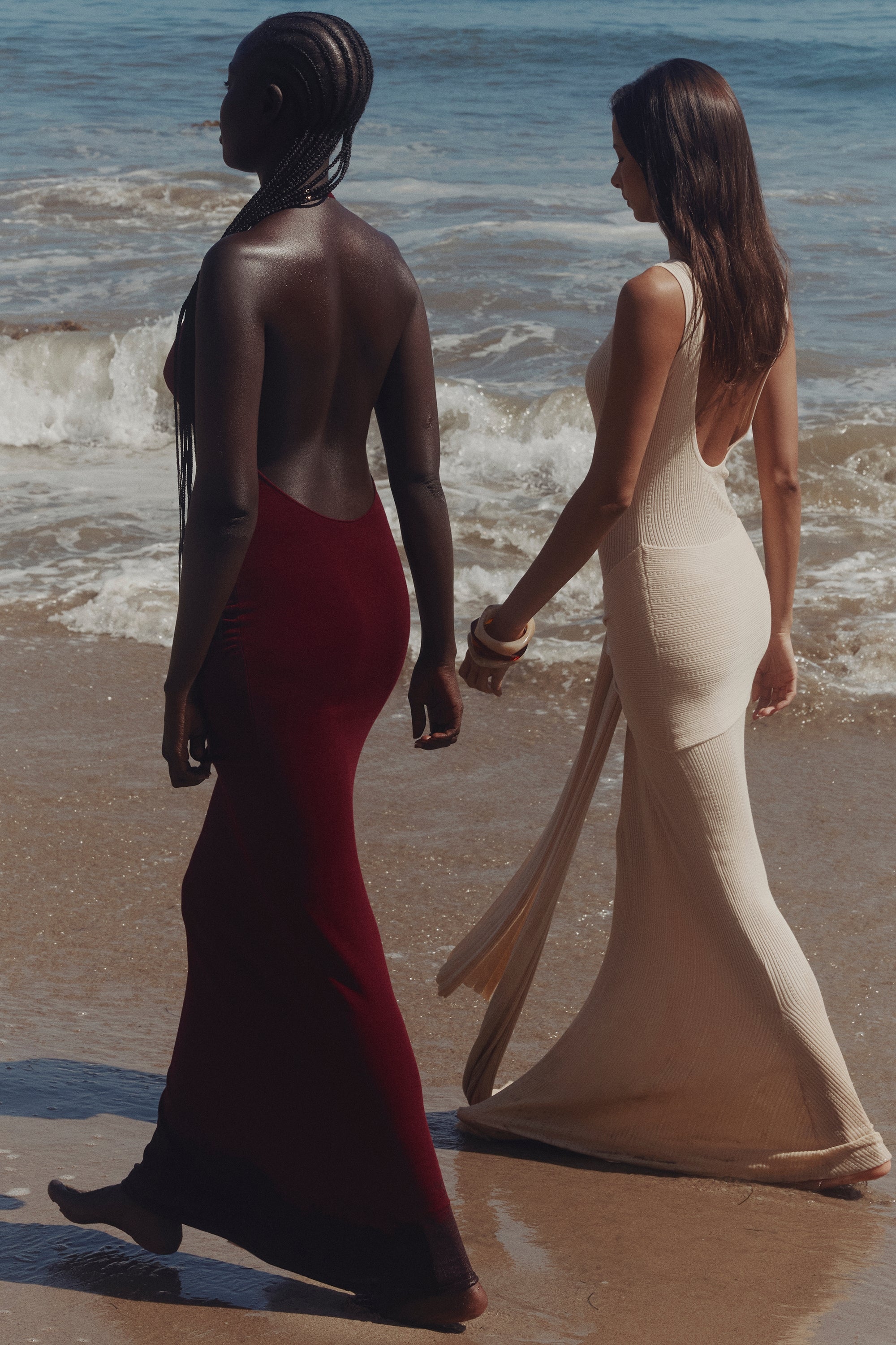 wine draped halter neck maxi dress