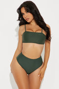 Maui Mix And Match High Rise Bikini Bottom - Olive