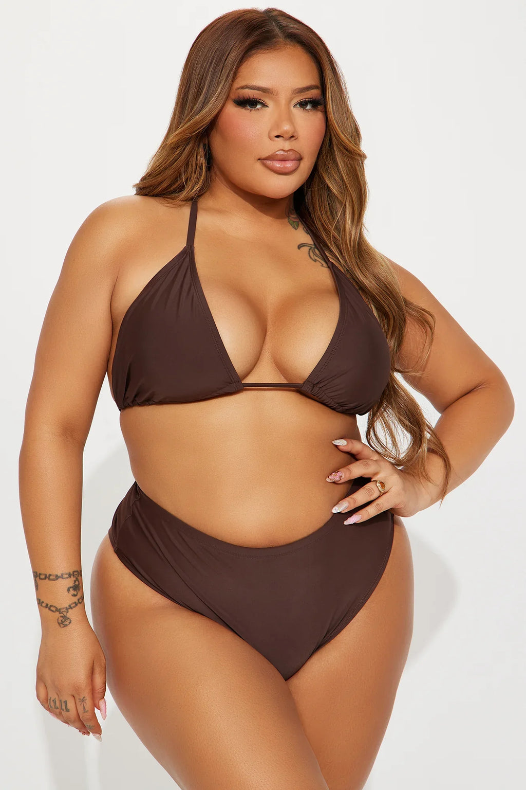 Maui Mix And Match High Cut Cheeky Bikini Bottom - Chocolate