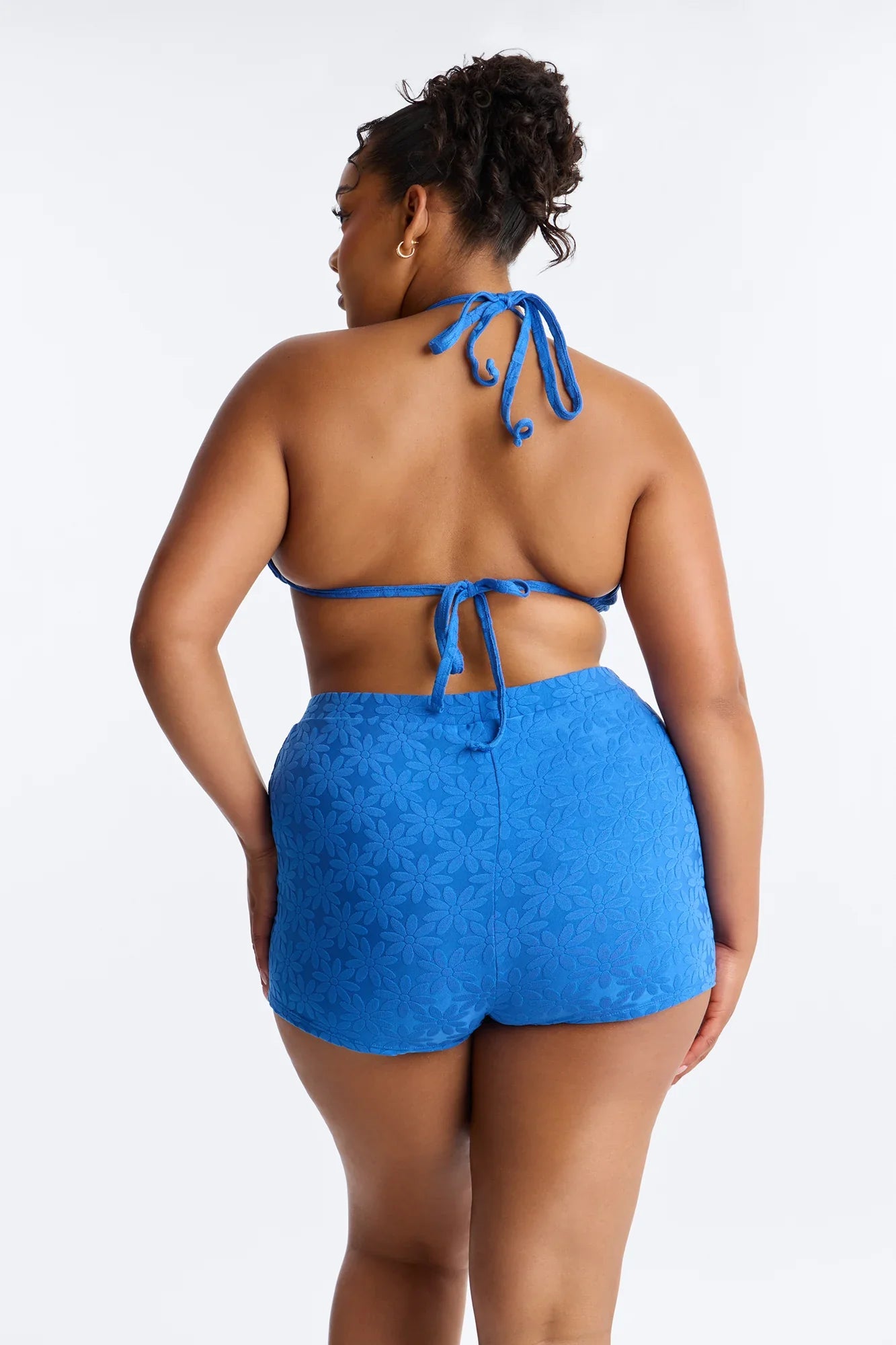 Marla Terry Cloth 2 Piece Boyshort Bikini Set - Blue